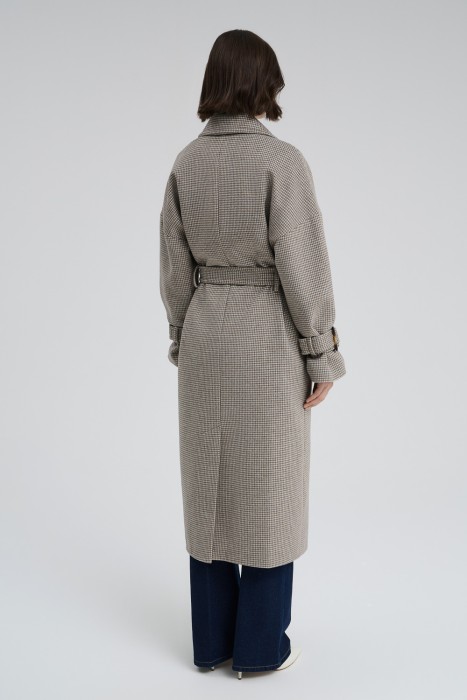 пальто с текстильным ремнем по цене 7400 руб вид справа