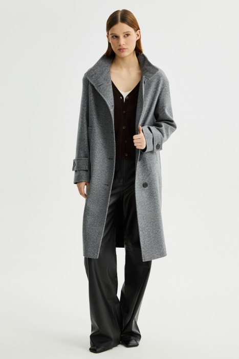 пальто с воротником-стойкой 774842003 фотография