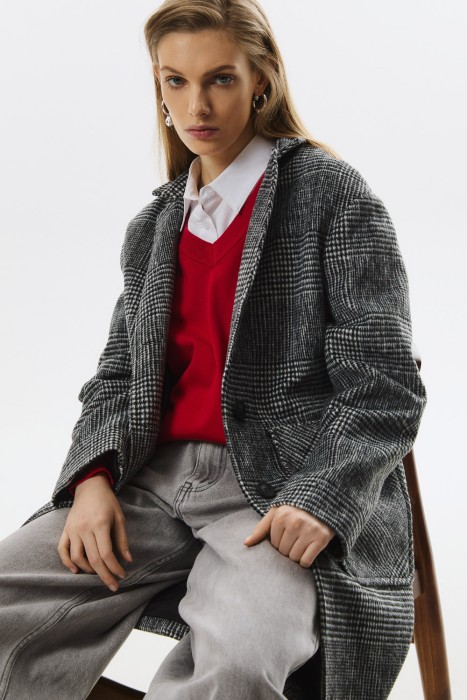 пальто в клетку 807245003 фотография