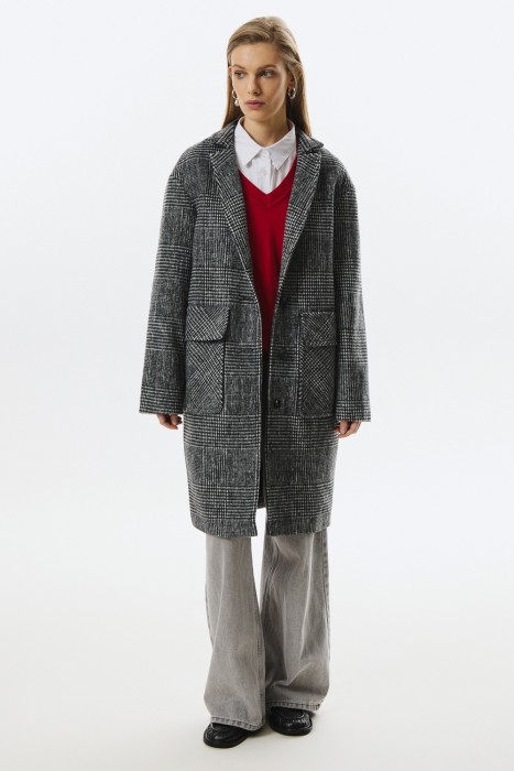 пальто в клетку из россии вид сбоку