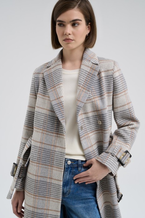 пальто в клетку 718415003 фотография