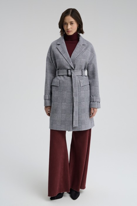 пальто в клетку 726010003 фотография