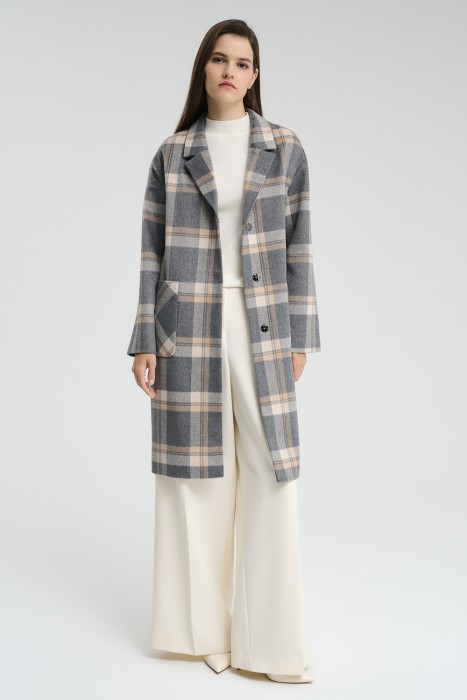 пальто в клетку 718433003 фотография
