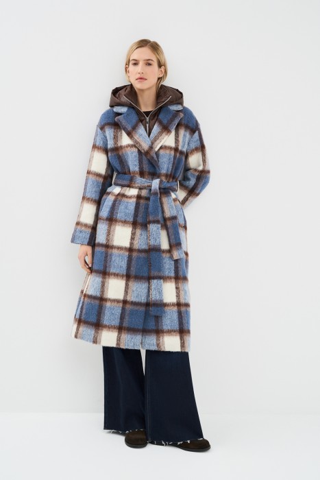 пальто в клетку от бренда снежная королева вид слева