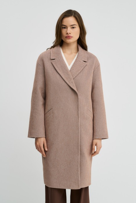 пальто в клетку от бренда снежная королева вид слева