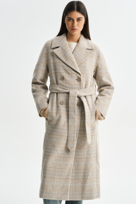 пальто в клетку от бренда снежная королева вид слева