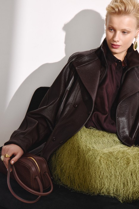 парка из натуральной кожи 807223003 фотография