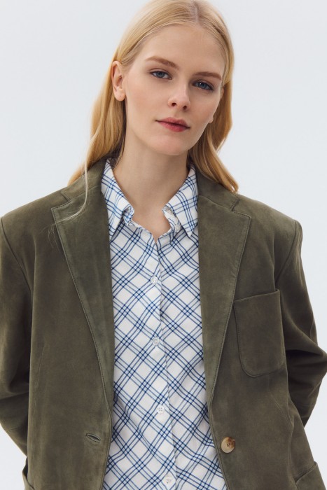 пиджак из натуральной замши из россии вид сбоку