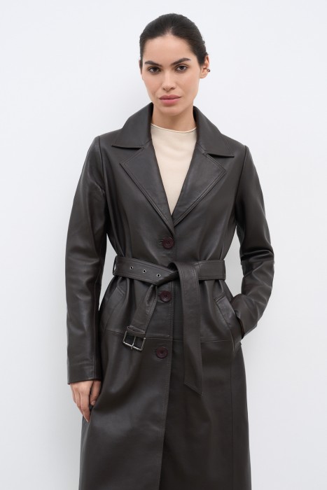 плащ из натуральной кожи 773353003 фотография