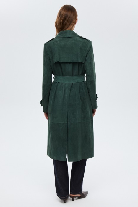 плащ из натуральной замши из россии вид сбоку