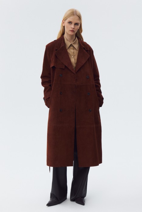 плащ из натуральной замши 818027003 фотография