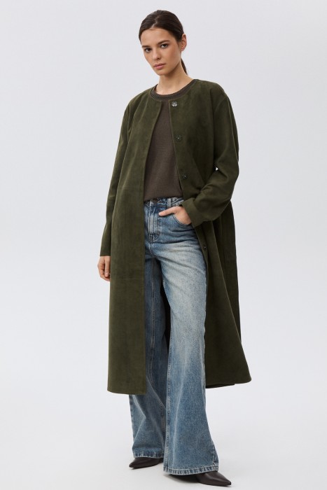 плащ из натуральной замши 818024003 фотография