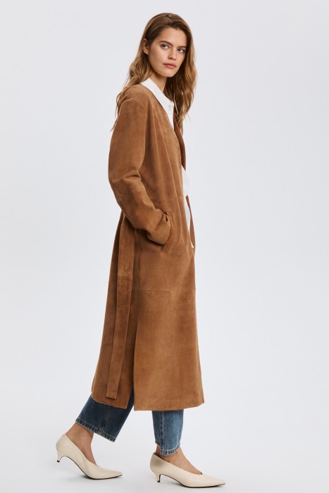 плащ из натуральной замши 818006003 фотография