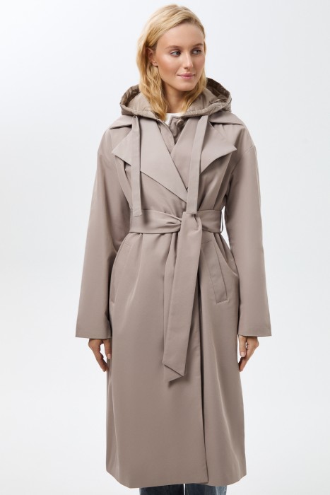 плащ с капюшоном от бренда снежная королева вид слева