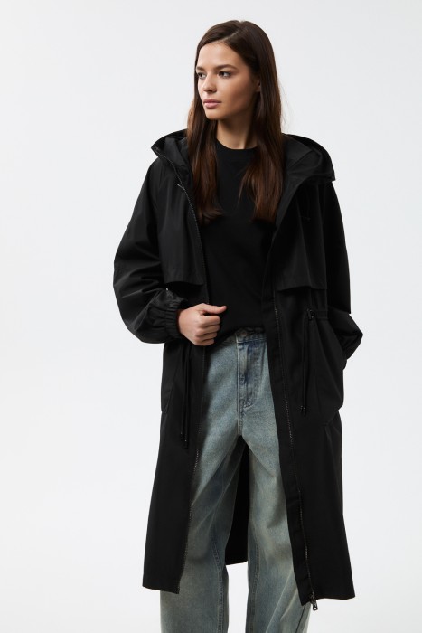 плащ с капюшоном от бренда снежная королева вид слева