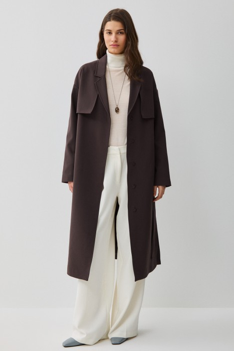 плащ с поясом 816628003 фотография