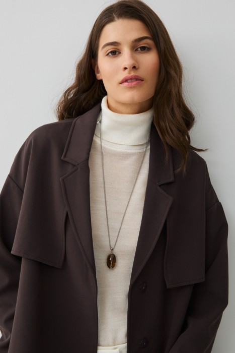 плащ с поясом из россии вид сбоку