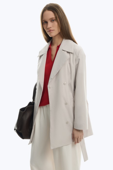 плащ с поясом от бренда снежная королева вид слева