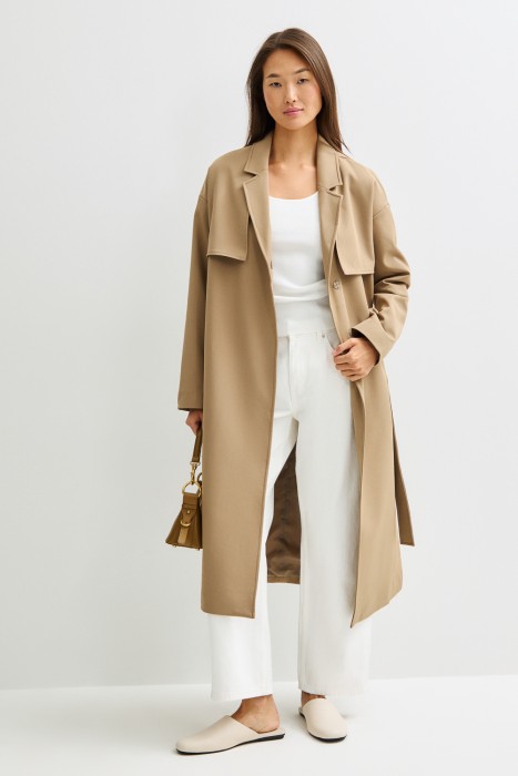 плащ с поясом 816626003 фотография