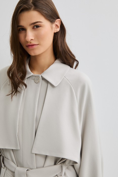 плащ с поясом из россии вид сбоку