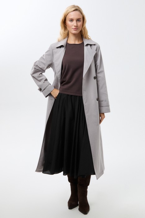 плащ с поясом от бренда снежная королева вид слева