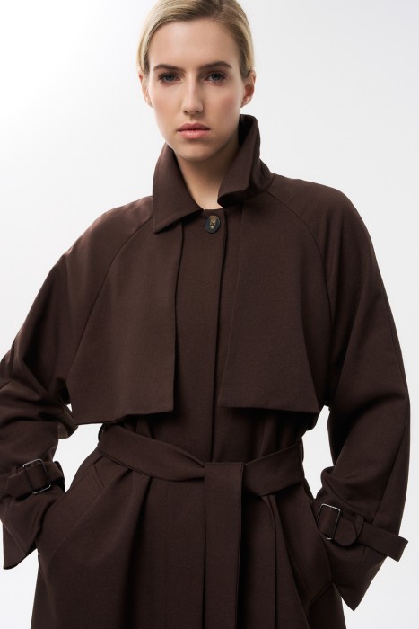 плащ с поясом из россии вид сбоку