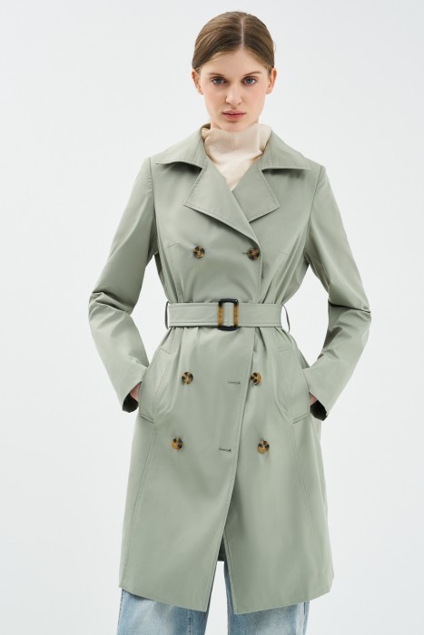 плащ с текстильным ремнем от бренда снежная королева вид слева