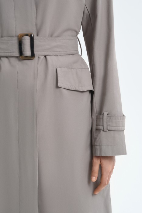 плащ с текстильным ремнем из россии вид сбоку