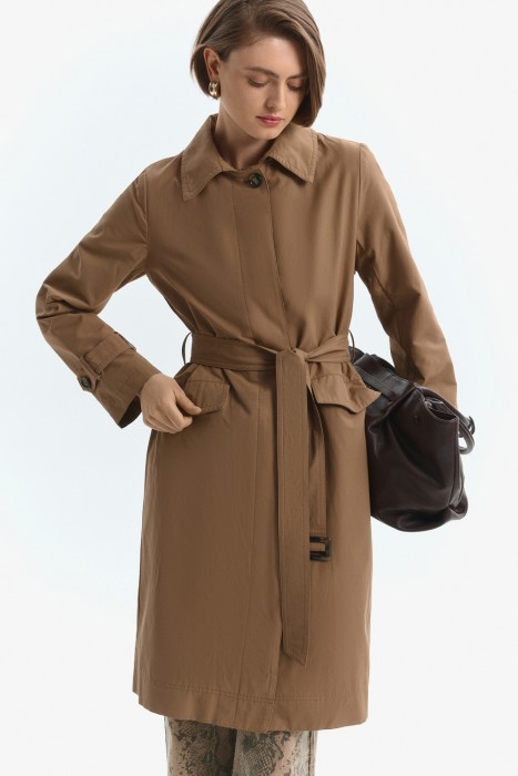 плащ с текстильным ремнем 753450003 фотография