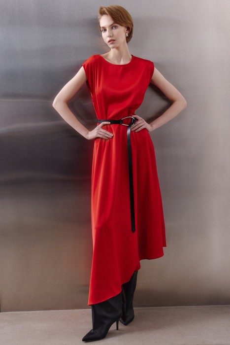 платье асимметричного кроя от бренда снежная королева вид слева