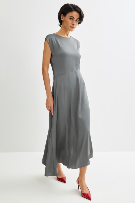 платье асимметричного кроя от бренда снежная королева вид слева