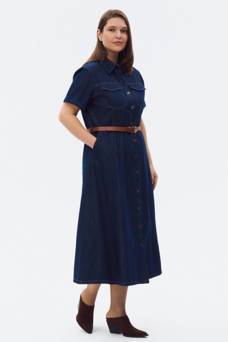 платье из денима из россии вид сбоку