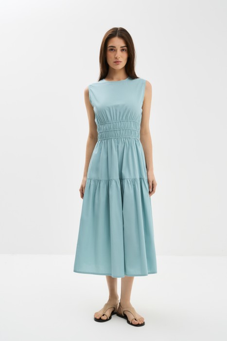 платье из хлопка от бренда снежная королева вид слева