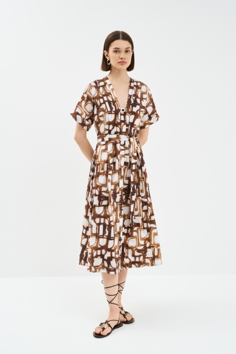 платье из хлопка от бренда снежная королева вид слева