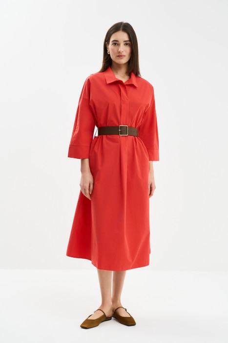 платье из хлопка от бренда снежная королева вид слева