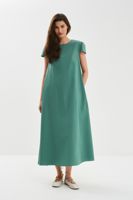 платье из хлопка от бренда снежная королева вид слева