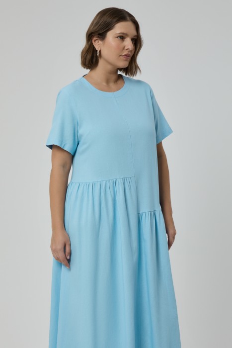 платье изо льна от бренда снежная королева вид слева