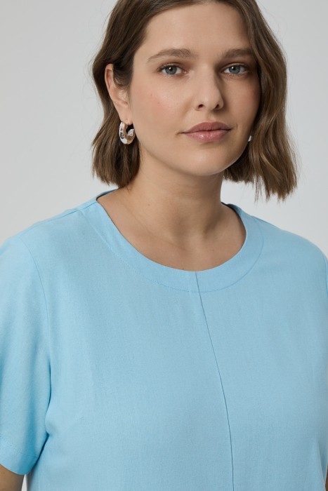 платье изо льна из россии вид сбоку