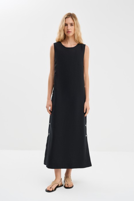 платье изо льна от бренда снежная королева вид слева