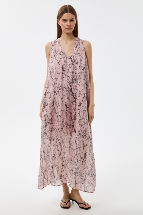 платье изо льна от бренда снежная королева вид слева