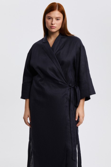 платье изо льна от бренда снежная королева вид слева