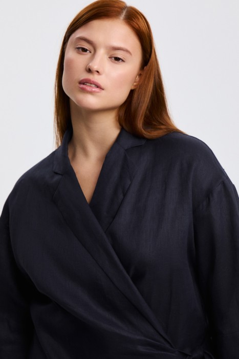 платье изо льна из россии вид сбоку