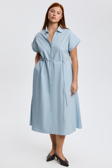 платье-рубашка из хлопка от бренда снежная королева вид слева
