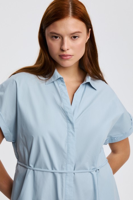 платье-рубашка из хлопка из россии вид сбоку