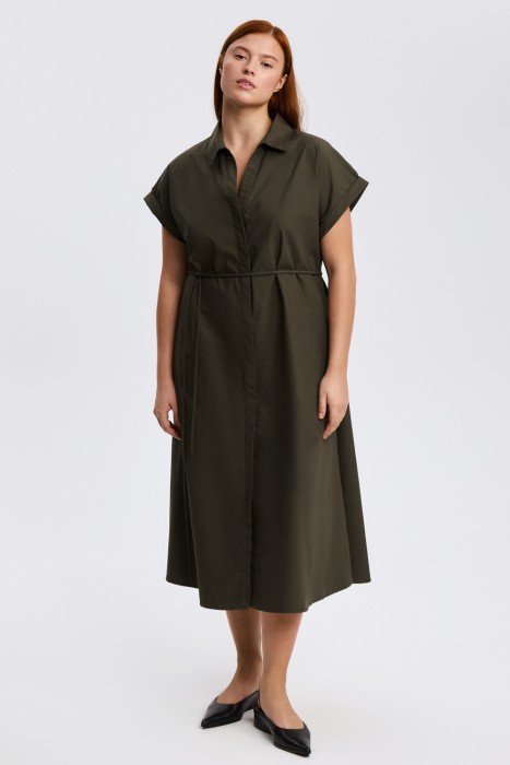 платье-рубашка из хлопка от бренда снежная королева вид слева