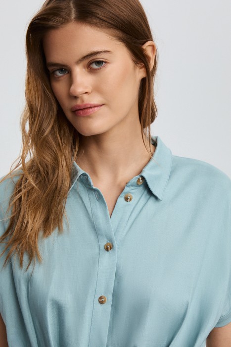 платье-рубашка с поясом из россии вид сбоку