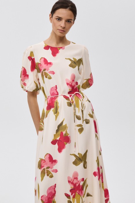 платье с цветочным принтом от бренда снежная королева вид слева