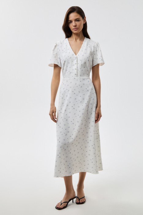 платье с цветочным принтом от бренда снежная королева вид слева