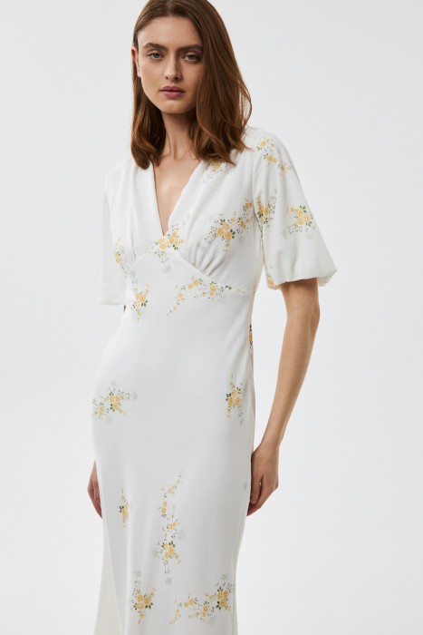 платье с цветочным принтом от бренда снежная королева вид слева