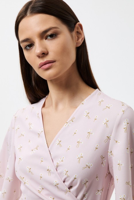 платье с цветочным принтом от бренда снежная королева вид слева